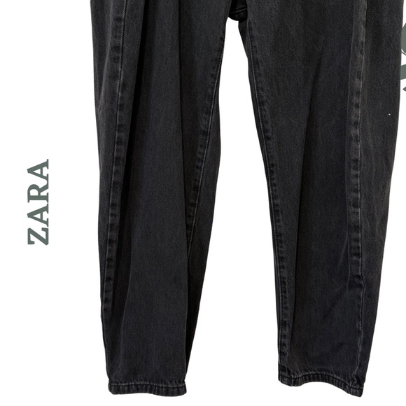 🛍️3/$40 ZARA High-Rise Paperbag Waist Black Jeans Size 8 - Picture 5 of 7